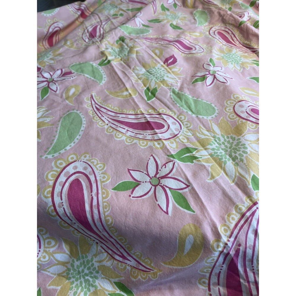 3pc Lilly Pulitzer Dan River Pink Paisley Floral Full/Queen Duvet Cover USA